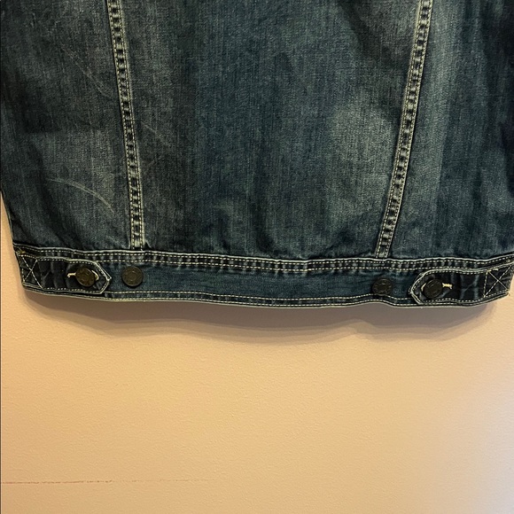 Victorious Blue Denim Vest with Removable Gray Hood - Picture 8 of 10